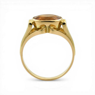 Ring aus 585 Gelbgold mit Citrin, nachhaltiger second hand Schmuck perfekt aufgearbeitet