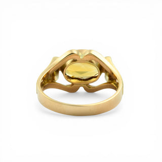 Ring aus 585 Gelbgold mit Citrin, nachhaltiger second hand Schmuck perfekt aufgearbeitet