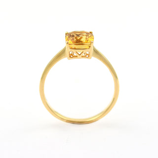 Ring aus 585 Gelbgold mit Citrin, nachhaltiger second hand Schmuck perfekt aufgearbeitet