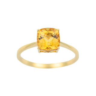 Ring aus 585 Gelbgold mit Citrin, nachhaltiger second hand Schmuck perfekt aufgearbeitet