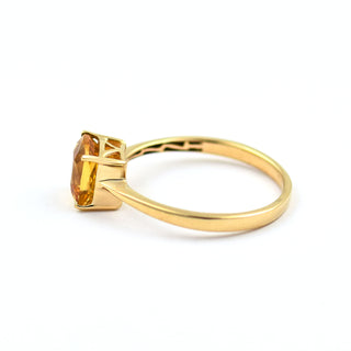Ring aus 585 Gelbgold mit Citrin, nachhaltiger second hand Schmuck perfekt aufgearbeitet