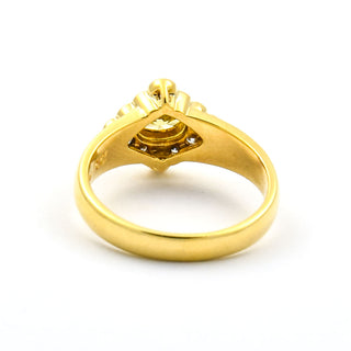 Diamantring aus 750 Gelbgold mit Brillant, nachhaltiger second hand Schmuck perfekt aufgearbeitet