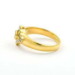 Diamantring aus 750 Gelbgold mit Brillant, nachhaltiger second hand Schmuck perfekt aufgearbeitet