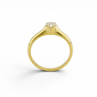 Diamantring aus 750 Gelbgold, nachhaltiger second hand Schmuck perfekt aufgearbeitet