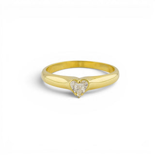 Diamantring aus 750 Gelbgold, nachhaltiger second hand Schmuck perfekt aufgearbeitet