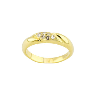 Diamantring aus 585 Gelbgold, nachhaltiger second-hand Schmuck perfekt aufgearbeitet