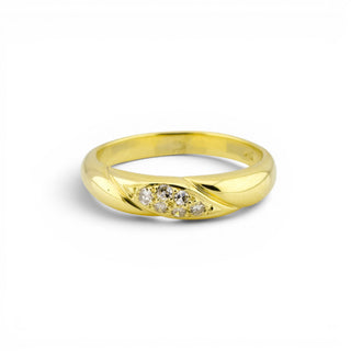 Diamantring aus 585 Gelbgold, nachhaltiger second-hand Schmuck perfekt aufgearbeitet