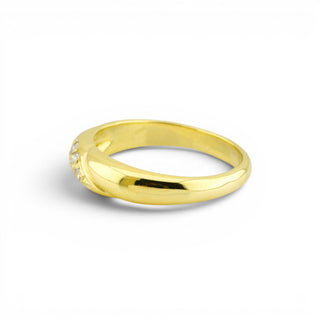 Diamantring aus 585 Gelbgold, nachhaltiger second-hand Schmuck perfekt aufgearbeitet