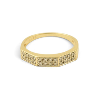 Diamantring aus 585 Gelbgold, nachhaltiger second-hand Schmuck perfekt aufgearbeitet