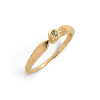 Diamantring aus 585 Gelbgold, nachhaltiger second-hand Schmuck perfekt aufgearbeitet