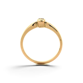 Diamantring aus 585 Gelbgold, nachhaltiger second-hand Schmuck perfekt aufgearbeitet