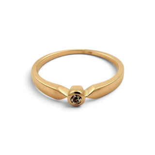 Diamantring aus 585 Gelbgold, nachhaltiger second-hand Schmuck perfekt aufgearbeitet