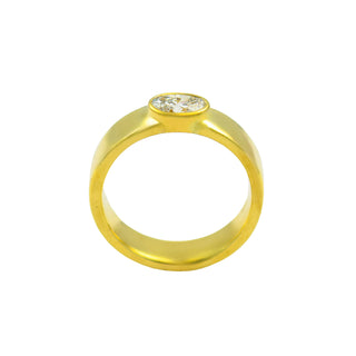 Diamantring aus 585 Gelbgold, nachhaltiger second hand Schmuck perfekt aufgearbeitet