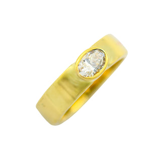 Diamantring aus 585 Gelbgold, nachhaltiger second hand Schmuck perfekt aufgearbeitet