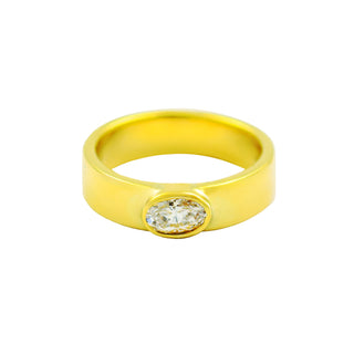 Diamantring aus 585 Gelbgold, nachhaltiger second hand Schmuck perfekt aufgearbeitet