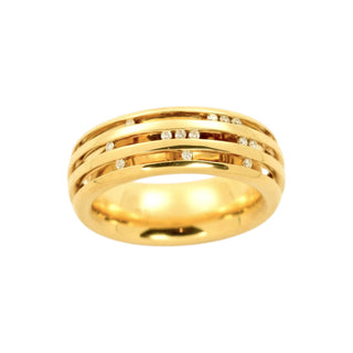 Brillantring aus 750 Gelbgold, nachhaltiger second-hand Schmuck perfekt aufgearbeitet