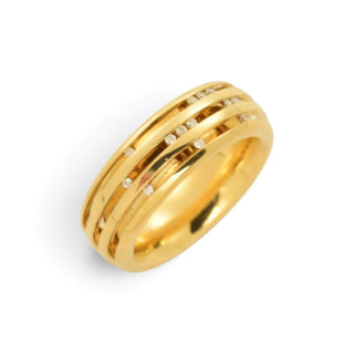 Brillantring aus 750 Gelbgold, nachhaltiger second-hand Schmuck perfekt aufgearbeitet