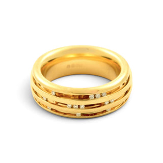 Brillantring aus 750 Gelbgold, nachhaltiger second-hand Schmuck perfekt aufgearbeitet