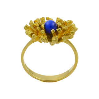 Ring aus 585 Gelbgold mit Lapislazuli, nachhaltiger second hand Schmuck perfekt aufgearbeitet