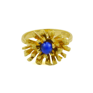 Ring aus 585 Gelbgold mit Lapislazuli, nachhaltiger second hand Schmuck perfekt aufgearbeitet