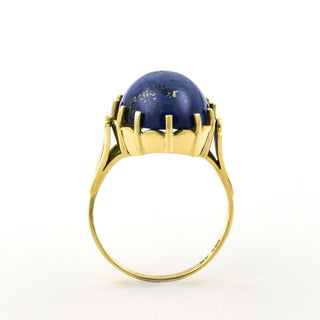 Ring aus 585 Gelbgold mit Lapislazuli, nachhaltiger second hand Schmuck perfekt aufgearbeitet