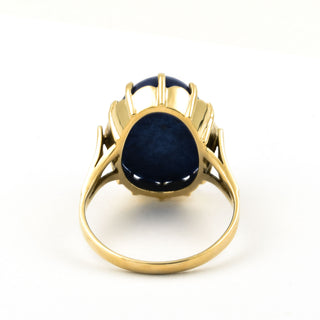 Ring aus 585 Gelbgold mit Lapislazuli, nachhaltiger second hand Schmuck perfekt aufgearbeitet