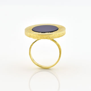 Ring aus 585 Gelbgold mit Lapislazuli, nachhaltiger second hand Schmuck perfekt aufgearbeitet
