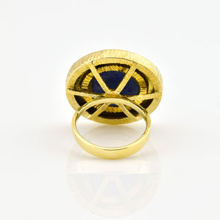 Ring aus 585 Gelbgold mit Lapislazuli, nachhaltiger second hand Schmuck perfekt aufgearbeitet