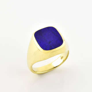 Ring aus 585 Gelbgold mit Lapislazuli, nachhaltiger second hand Schmuck perfekt aufgearbeitet
