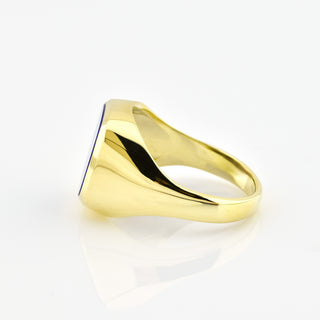 Ring aus 585 Gelbgold mit Lapislazuli, nachhaltiger second hand Schmuck perfekt aufgearbeitet