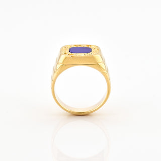 Ring aus 585 Gelbgold mit Lapislazuli, nachhaltiger second hand Schmuck perfekt aufgearbeitet