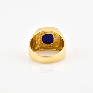 Ring aus 585 Gelbgold mit Lapislazuli, nachhaltiger second hand Schmuck perfekt aufgearbeitet
