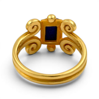 Ring aus 585 Gelbgold mit Lapislazuli, nachhaltiger second hand Schmuck perfekt aufgearbeitet