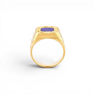 Ring aus 585 Gelbgold mit Lapislazuli, nachhaltiger second hand Schmuck perfekt aufgearbeitet