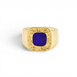 Ring aus 585 Gelbgold mit Lapislazuli, nachhaltiger second hand Schmuck perfekt aufgearbeitet