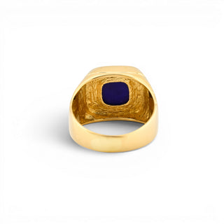 Ring aus 585 Gelbgold mit Lapislazuli, nachhaltiger second hand Schmuck perfekt aufgearbeitet