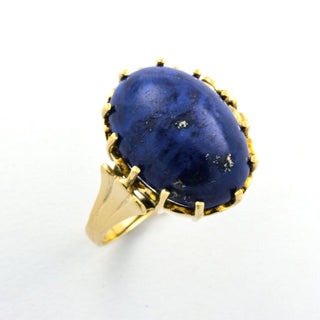 Ring aus 585 Gelbgold mit Lapislazuli, nachhaltiger second hand Schmuck perfekt aufgearbeitet