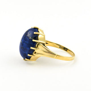 Ring aus 585 Gelbgold mit Lapislazuli, nachhaltiger second hand Schmuck perfekt aufgearbeitet