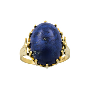 Ring aus 585 Gelbgold mit Lapislazuli, nachhaltiger second hand Schmuck perfekt aufgearbeitet