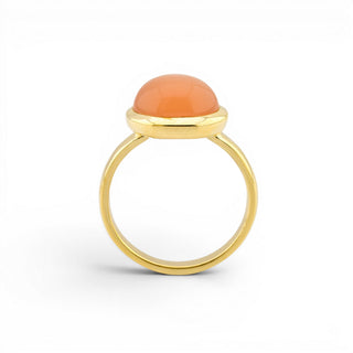 Ring aus 585 Gelbgold mit Mondstein, nachhaltiger second hand Schmuck perfekt aufgearbeitet