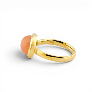 Ring aus 585 Gelbgold mit Mondstein, nachhaltiger second hand Schmuck perfekt aufgearbeitet