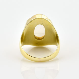 Ring aus 585 Gelbgold mit Mondstein, nachhaltiger second hand Schmuck perfekt aufgearbeitet