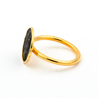 Ring aus 750 Gelbgold mit antiker Münze, nachhaltiger second hand Schmuck perfekt aufgearbeitet