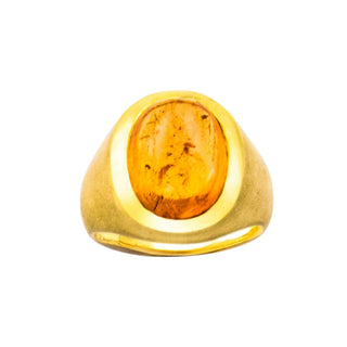 Ring aus 585 Gelbgold mit Topas, nachhaltiger second hand Schmuck perfekt aufgearbeitet