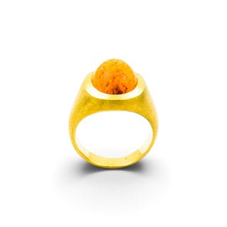 Ring aus 585 Gelbgold mit Topas, nachhaltiger second hand Schmuck perfekt aufgearbeitet