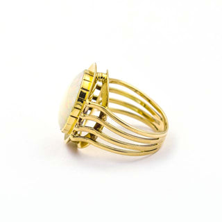 Ring aus 585 Gelbgold mit Opal, nachhaltiger second hand Schmuck perfekt aufgearbeitet