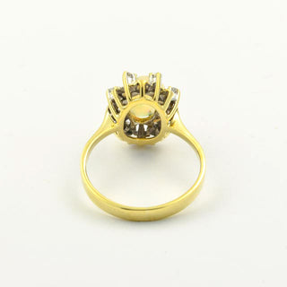 Ring aus 585 Gelbgold mit Opal und Diamant, nachhaltiger second hand Schmuck perfekt aufgearbeitet