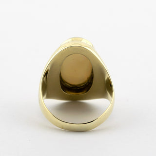 Ring aus 585 Gelbgold mit Opal, hochwertiger second hand Schmuck perfekt aufgearbeitet