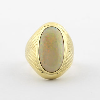 Ring aus 585 Gelbgold mit Opal, hochwertiger second hand Schmuck perfekt aufgearbeitet