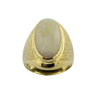 Ring aus 585 Gelbgold mit Opal, hochwertiger second hand Schmuck perfekt aufgearbeitet